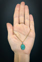 VICTORIAN PAVÉ TURQUOISE OVAL PENDANT