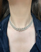 A SUPER CHUNKY ANTIQUE SILVER CURB CHAIN