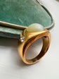 VICTORIAN CHRYSOBERYL CATS EYE & DIAMOND GYPSY RING