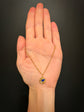 18CT GOLD DISC PENDANT WITH ENAMEL URN
