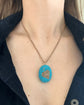 VICTORIAN DIAMOND LEAF & PAVÉ TURQUOISE BOMBE PENDANT