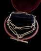 VICTORIAN SILVER PAPERCLIP & LOVERS KNOT ALBERT CHAIN