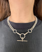 ANTIQUE SUPER CHUNKY SILVER CURB WITH DETACHABLE T-BAR