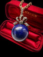 VICTORIAN LAPIS LAZULI SPHERE & DIAMOND BOW PENDANT