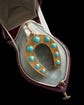 VICTORIAN 15CT GOLD & TURQUOISE HORSESHOE PENDANT