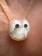 VICTORIAN CARVED MOONSTONE & DIAMOND DOG NECKLACE