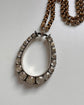 HUGE ANTIQUE SILVER & PASTE HORSESHOE PENDANT