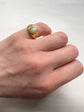 VICTORIAN CHRYSOBERYL CATS EYE & DIAMOND GYPSY RING