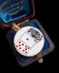 VINTAGE DOUBLE SIDED ROULETTE & PLAYING CARD DISC PENDANT