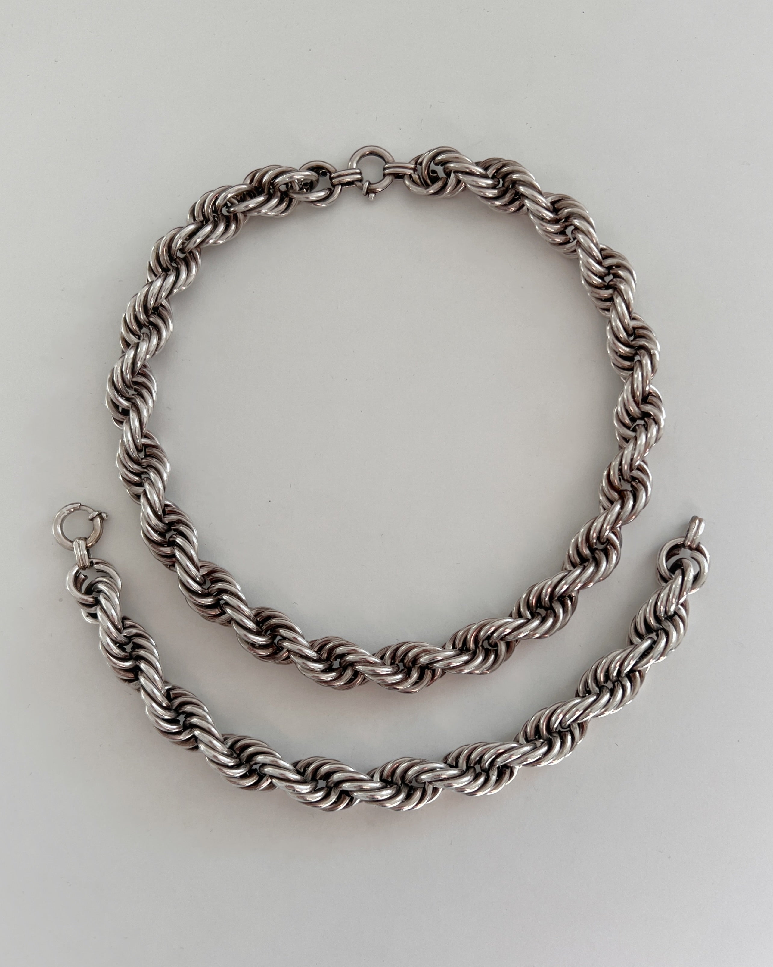 アクセサリー vintage silver925 twist chain bracelet SUPER CHUNKY VINTAGE SILVER TWIST CHAIN & BRACELET SET – The Old Cut