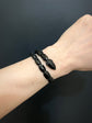 VICTORIAN WHITBY JET ACORN BANGLE