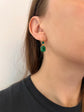 EARLY VICTORIAN GREEN PASTE DOUBLE DROP EARRINGS
