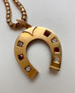 LARGE VICTORIAN RUBY & DIAMOND HORSESHOE PENDANT