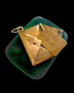 ANTIQUE 18CT GOLD & DIAMOND ENVELOPE AND LETTER PENDANT
