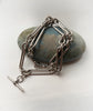 ANTIQUE SUPER CHUNKY SILVER PAPERCLIP ALBERT CHAIN