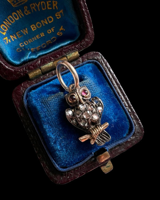 VICTORIAN DIAMOND OWL PENDANT