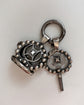 DUTCH 20TH CENTURY SILVER CHATELAINE FOB & KEY SET