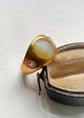 VICTORIAN CHRYSOBERYL CATS EYE & DIAMOND GYPSY RING