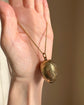 ANTIQUE SILVER GILDED EGG PENDANT