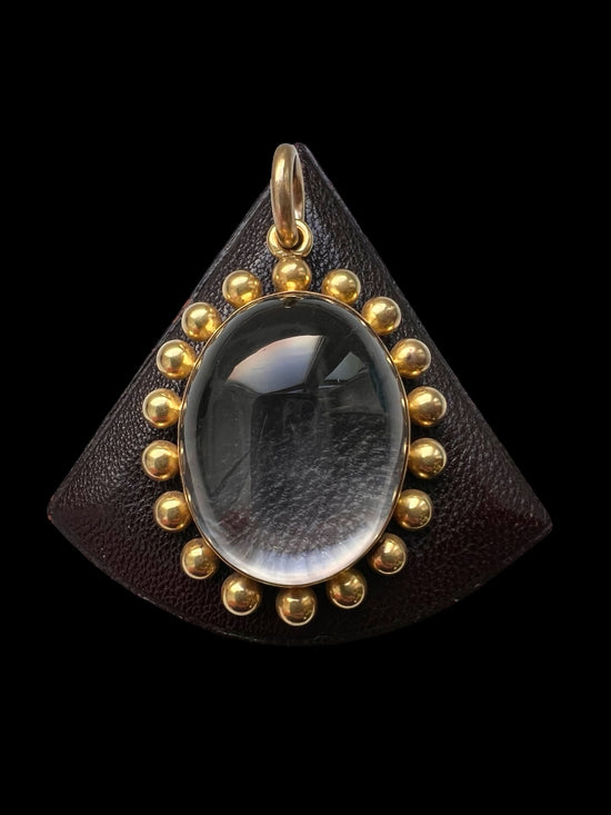 VICTORIAN ROCK CRYSTAL PENDANT WITH BALL FINIAL FRAME