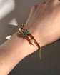 ANTIQUE 15CT GOLD & TURQUOISE KEY BANGLE