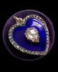ANTIQUE DIAMOND & ENAMEL HEART PENDANT