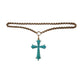 For Chryssa 19TH CENTURY FRENCH PAVÉ TURQUOISE CROSS PENDANT