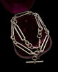 ANTIQUE SUPER CHUNKY SILVER PAPERCLIP ALBERT CHAIN