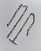 ANTIQUE SILVER PAPERCLIP ALBERT CHAIN WITH T-BAR