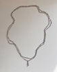 ANTIQUE SILVER REEDED PAPERCLIP GUARD CHAIN