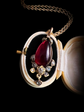 VICTORIAN GARNET AND DIAMOND TEARDROP PENDANT