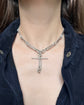 ANTIQUE SILVER PAPERCLIP ALBERT T-BAR CHAIN