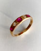 ANTIQUE DIAMOND & RUBY FLUSH SET 18CT GOLD RING