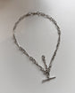 ANTIQUE SILVER TWISTED PAPERCLIP ALBERT CHAIN
