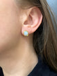 ANTIQUE 15CT GOLD SNAKE & OPALINE EARRINGS