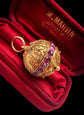 19TH CENTURY FRENCH 18CT GOLD & RUBY SPHERE PENDANT
