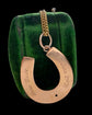 VICTORIAN 15CT GOLD HORSESHOE PENDANT ‘SLOW RACE’