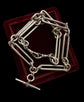 ANTIQUE SUPER CHUNKY SILVER PAPERCLIP ALBERT CHAIN