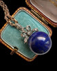 VICTORIAN LAPIS LAZULI SPHERE & DIAMOND BOW PENDANT