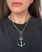 VICTORIAN MALACHITE & SILVER ANCHOR PENDANT