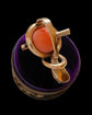 VICTORIAN CORAL & 9CT GOLD SNAKE PENDANT