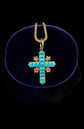 VICTORIAN TURQUOISE & DIAMOND CROSS PENDANT