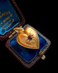 VICTORIAN 15CT GOLD & GARNET PUFFY HEART PENDANT