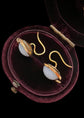 ANTIQUE 15CT GOLD SNAKE & OPALINE EARRINGS