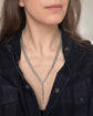 ANTIQUE LONG SILVER CURB CHAIN WITH EXTENDER