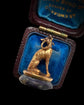 EARLY 19TH CENTURY 18CT GOLD & LAPIS DOG FOB PENDANT
