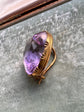 ANTIQUE LARGE AMETHYST LACE PIN