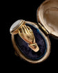 EARLY VICTORIAN DOUBLE HEART & HAND FEDE RING