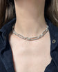 VICTORIAN SUPER CHUNKY SILVER PAPERCLIP ALBERT CHAIN
