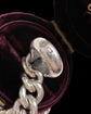 HEAVY ANTIQUE SILVER CURB ALBERT CHAIN WITH TBAR
